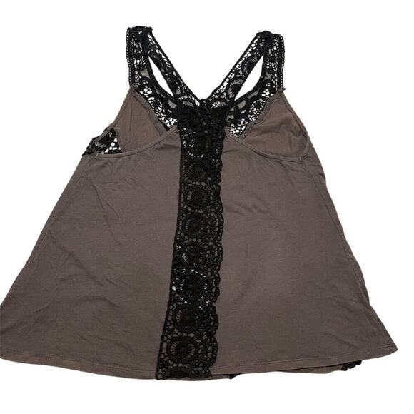 Kimchi Blue Women's Small  Brown Lace Trim V-Neck cami Sleeveless Tank Top - Picture 3 of 7